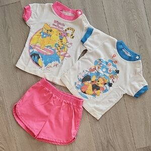 Vintage Sears Disney Winnie The Pooh Matching Outfit Set, Size 2 *Wear - Read*